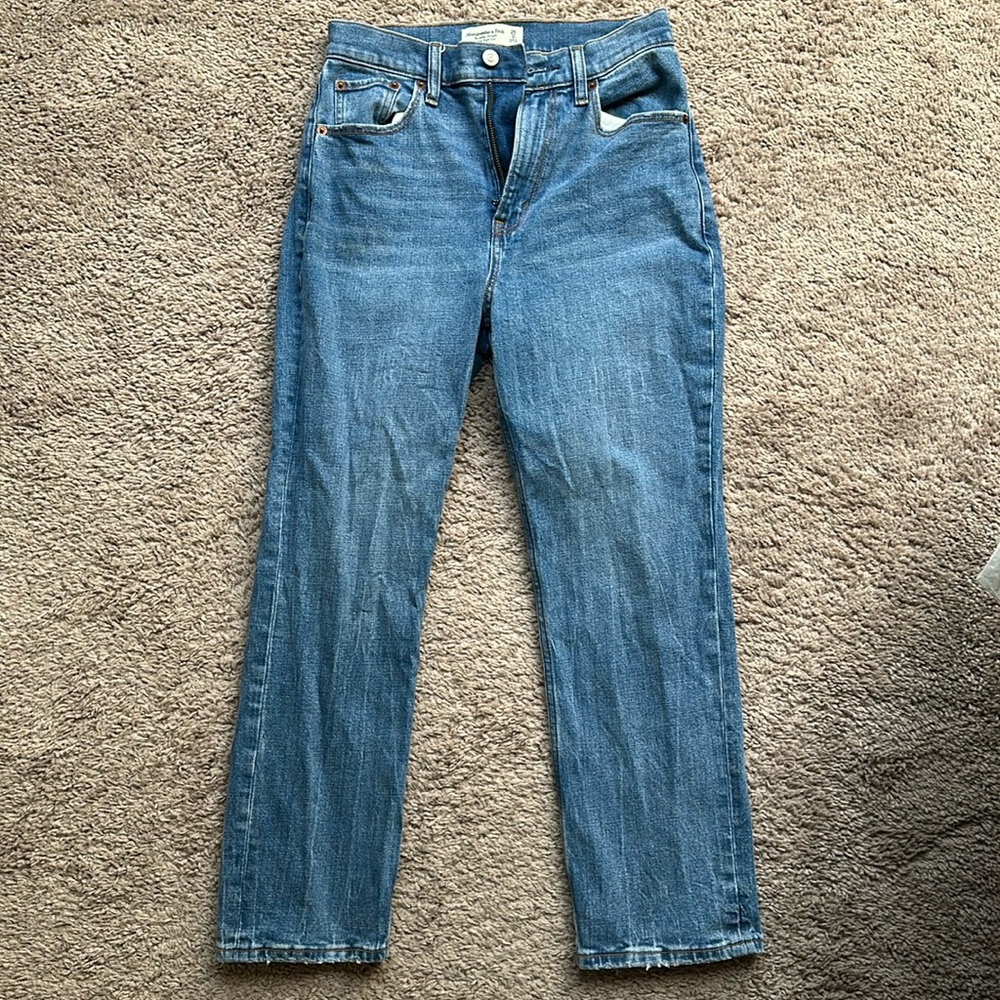 Abercrombie and Fitch Curve Love Ultra High Rise Ankle Straight Jean